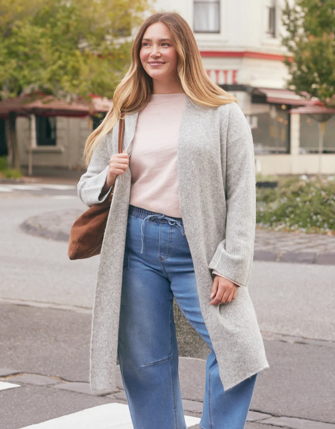 Montreux Wool Alpaca Longline Cardigan - Grey Marle
