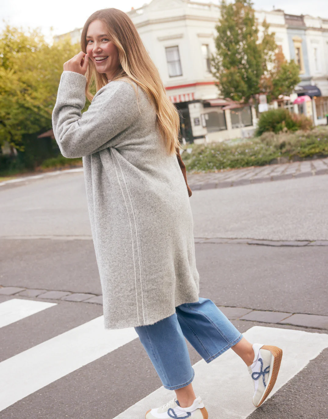 Montreux Wool Alpaca Longline Cardigan - Grey Marle - Image 2