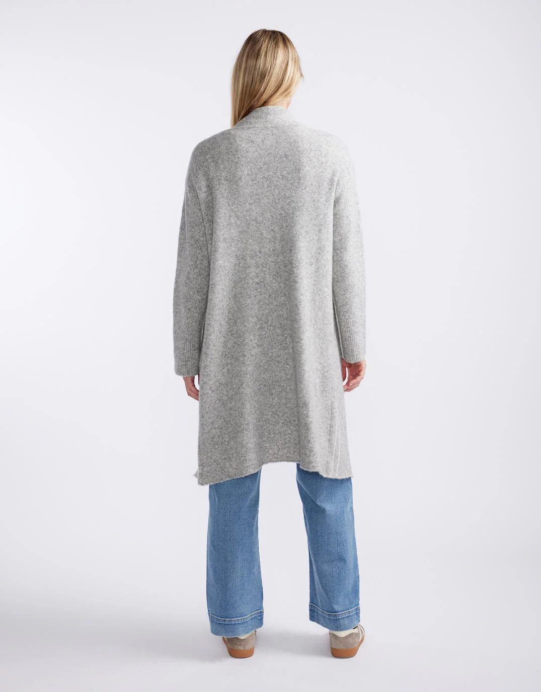 Montreux Wool Alpaca Longline Cardigan - Grey Marle - Image 8