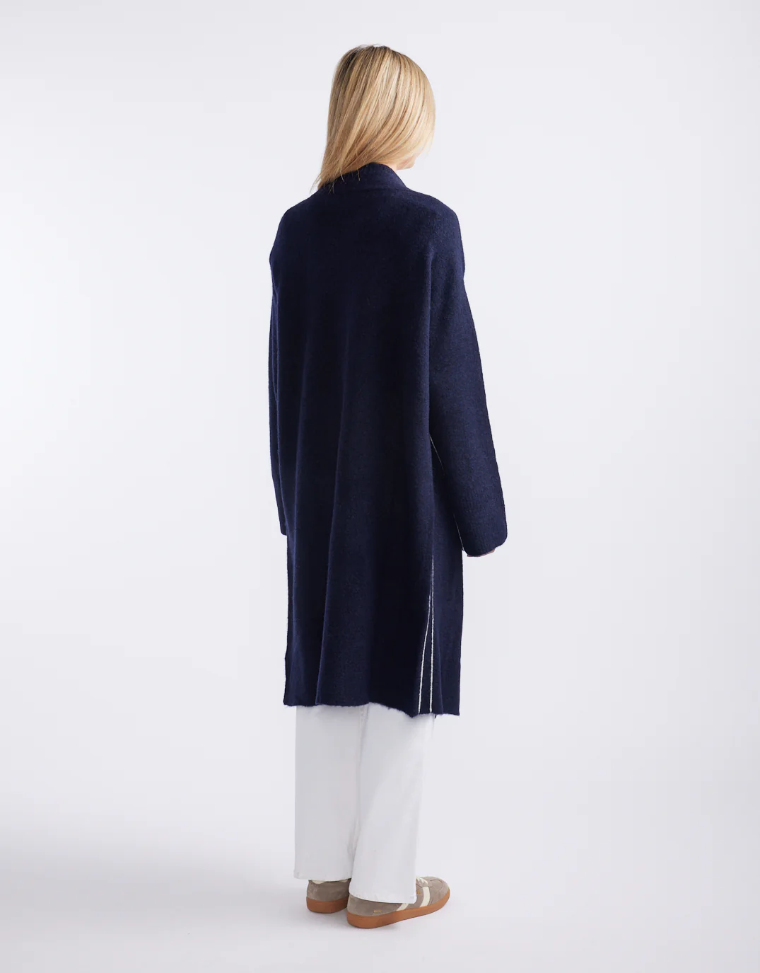 Montreux Wool Alpaca Longline Cardigan - Navy - Image 3