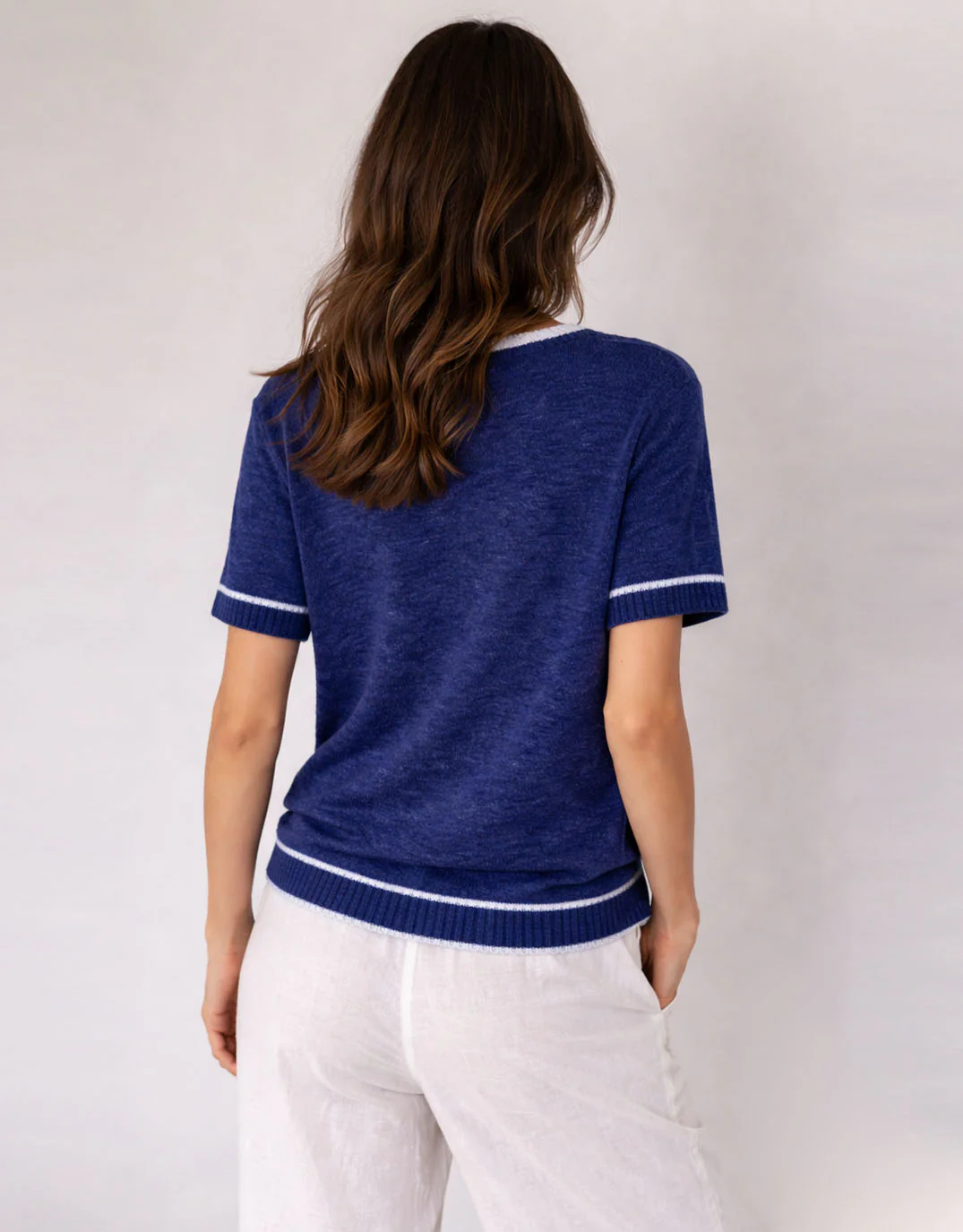 Nora Knit Tee - Cobalt Blue - Image 3