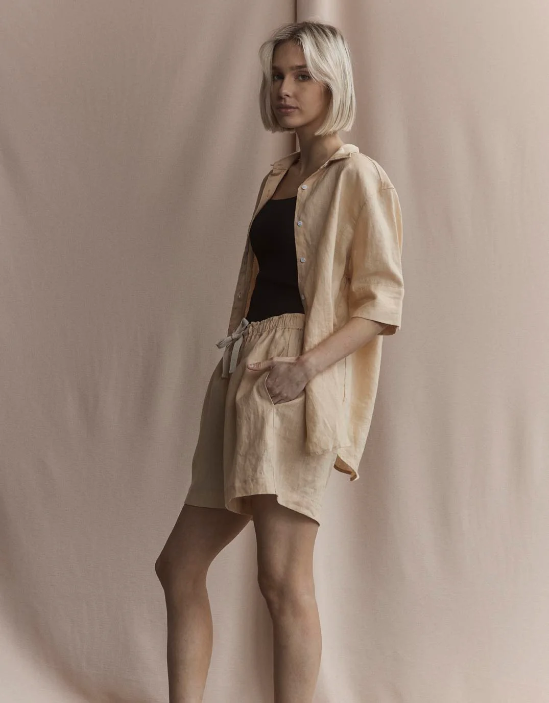 Nora Linen Shirt - Sand - Image 3