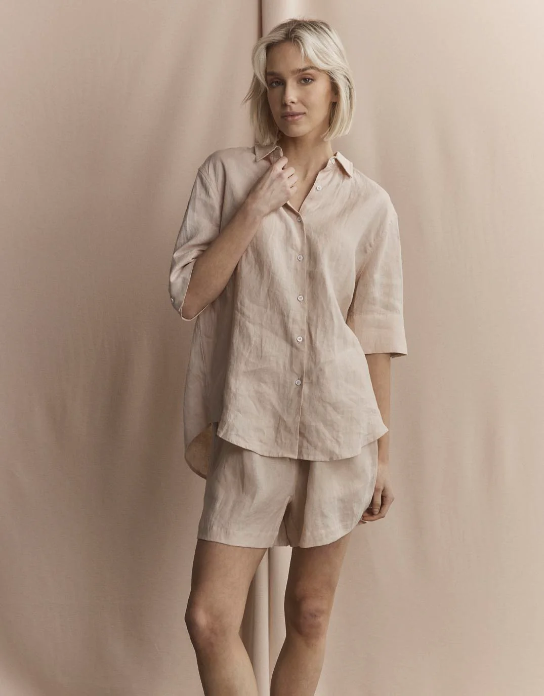 Nora Linen Shirt - Sand - Image 4