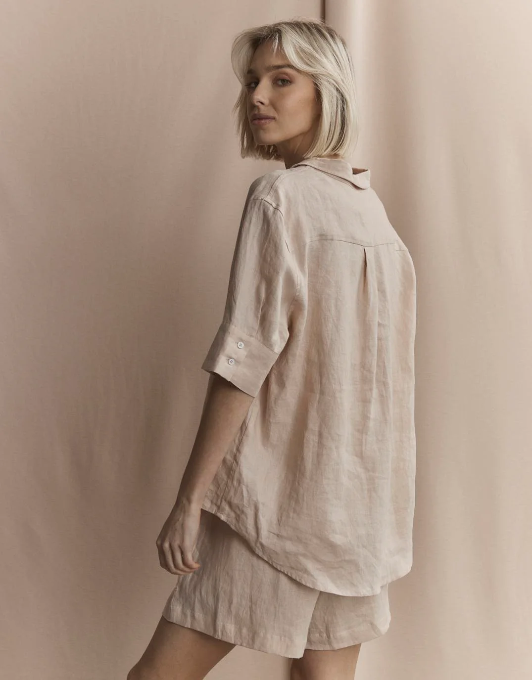 Nora Linen Shirt - Sand - Image 6