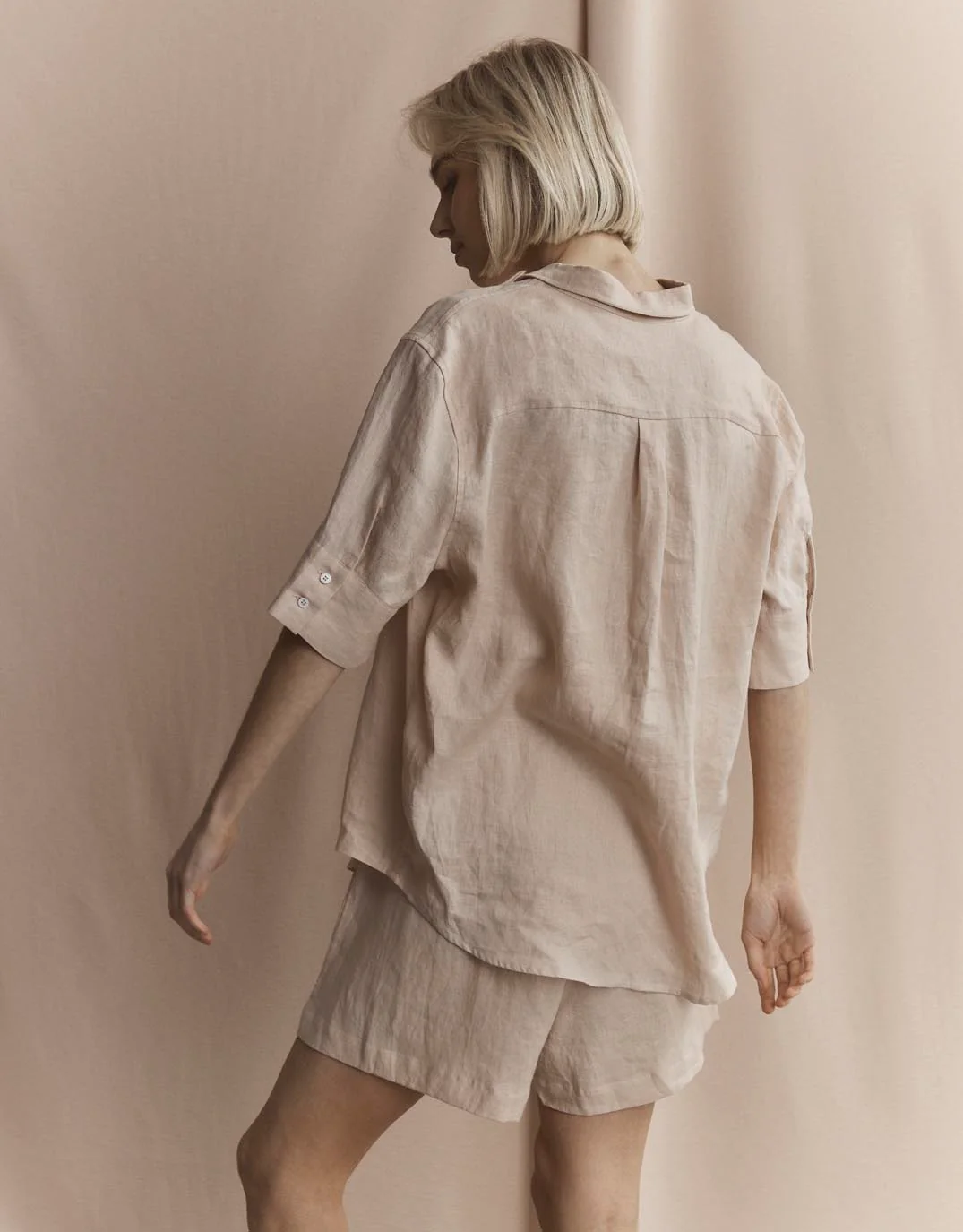 Nora Linen Shirt - Sand - Image 7