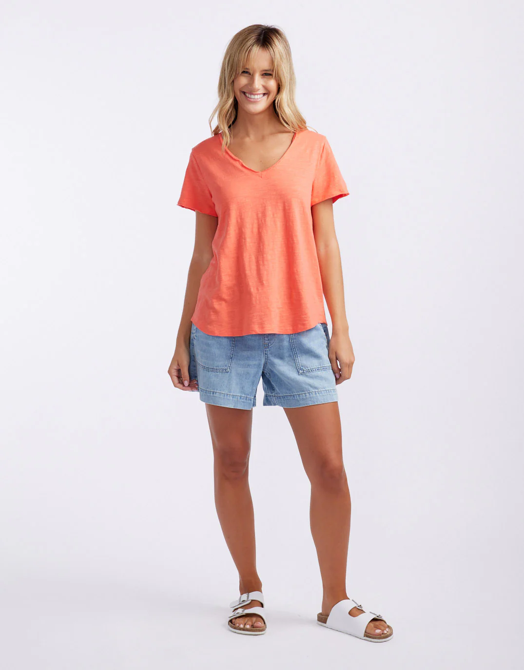Original V Neck T-Shirt - Melon - Image 4