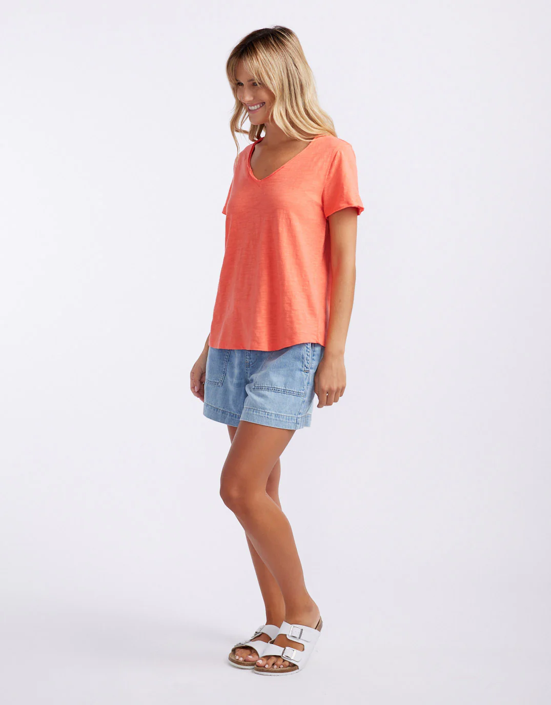 Original V Neck T-Shirt - Melon - Image 6