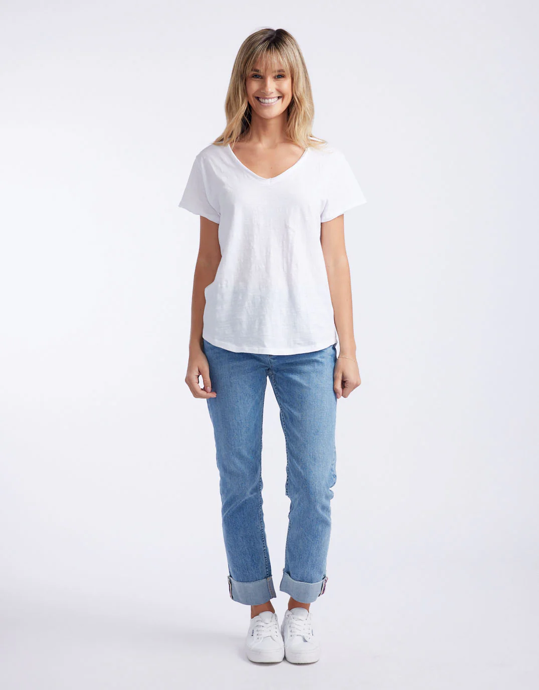 Original V Neck T-Shirt - White - Image 6