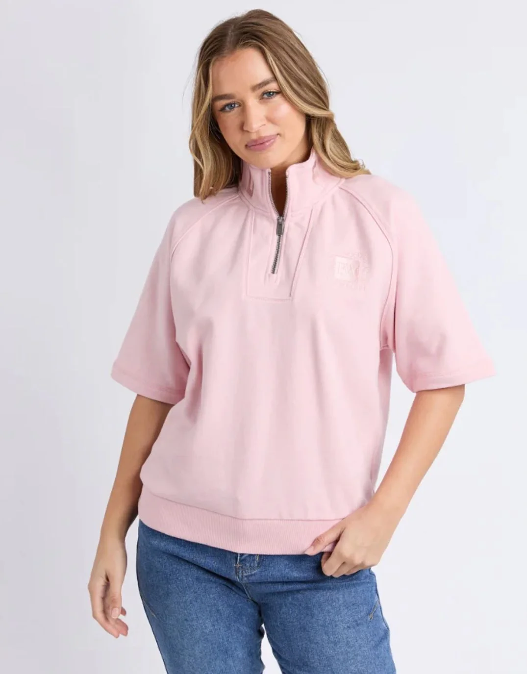 Piped Crew Solid - Pale Pink