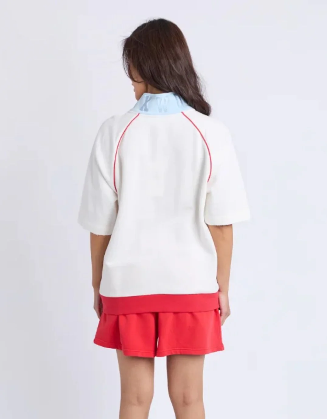 Piped Zip Crew -  Vintage White - Image 6