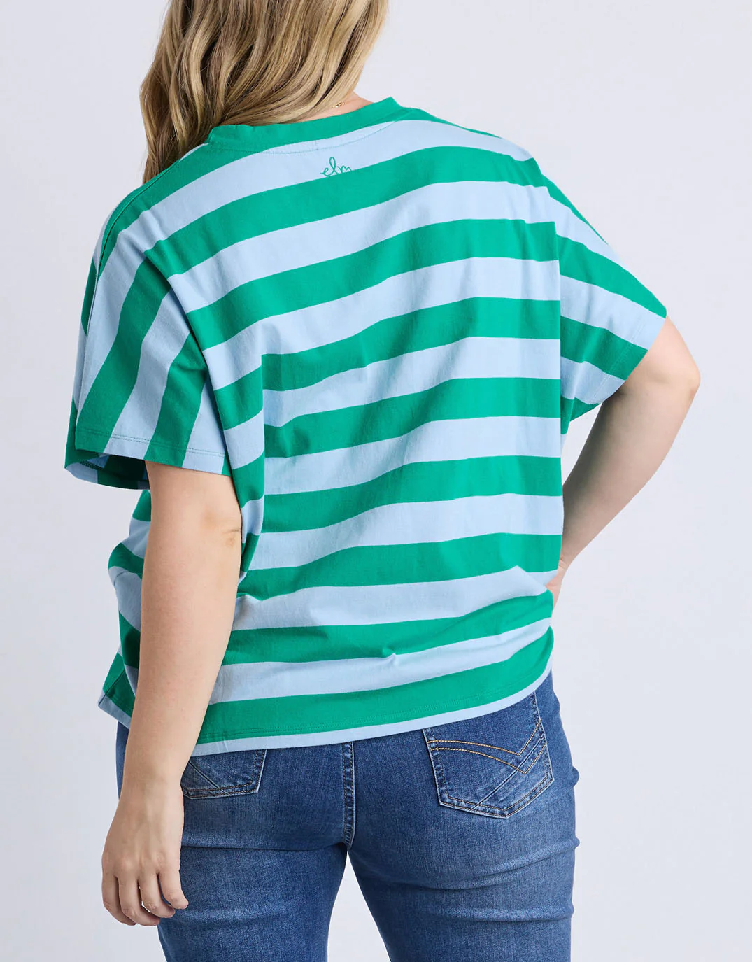 Poet Tee - Green & Blue Stripe - Image 11