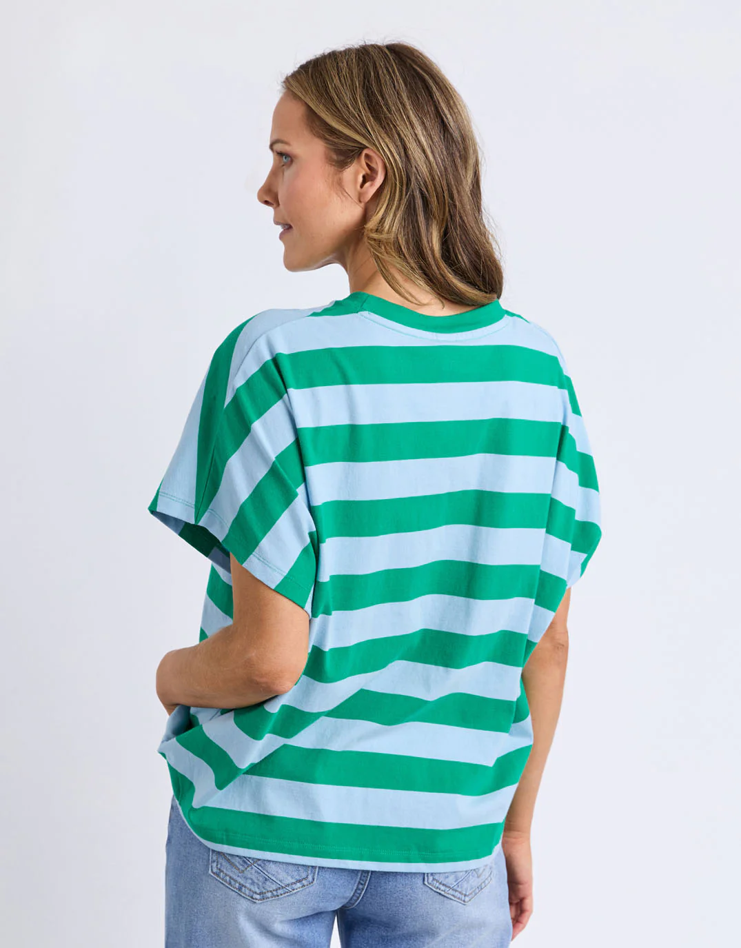 Poet Tee - Green & Blue Stripe - Image 12