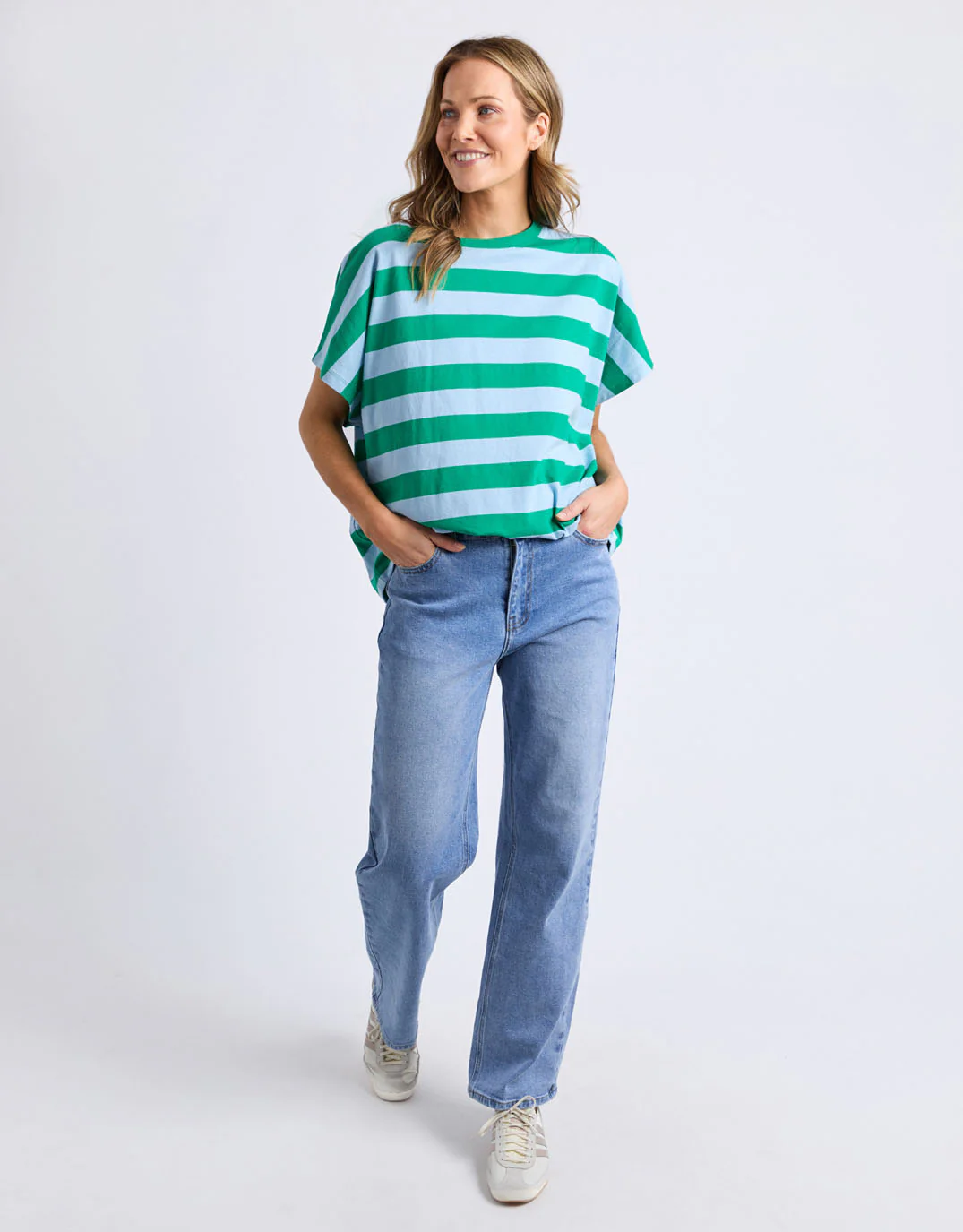 Poet Tee - Green & Blue Stripe - Image 3