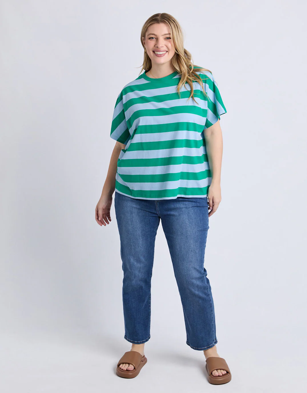 Poet Tee - Green & Blue Stripe - Image 4