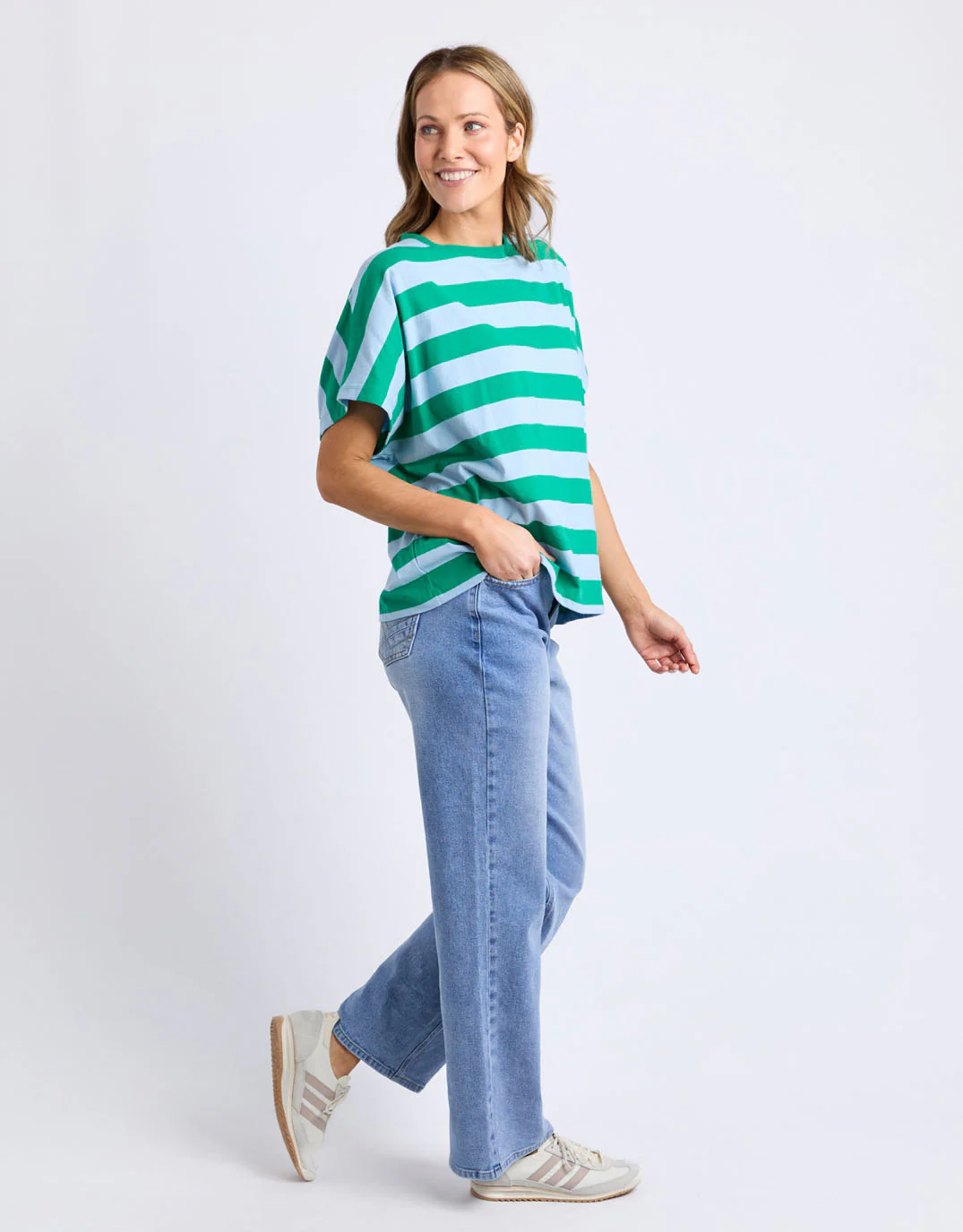 Poet Tee - Green & Blue Stripe - Image 5