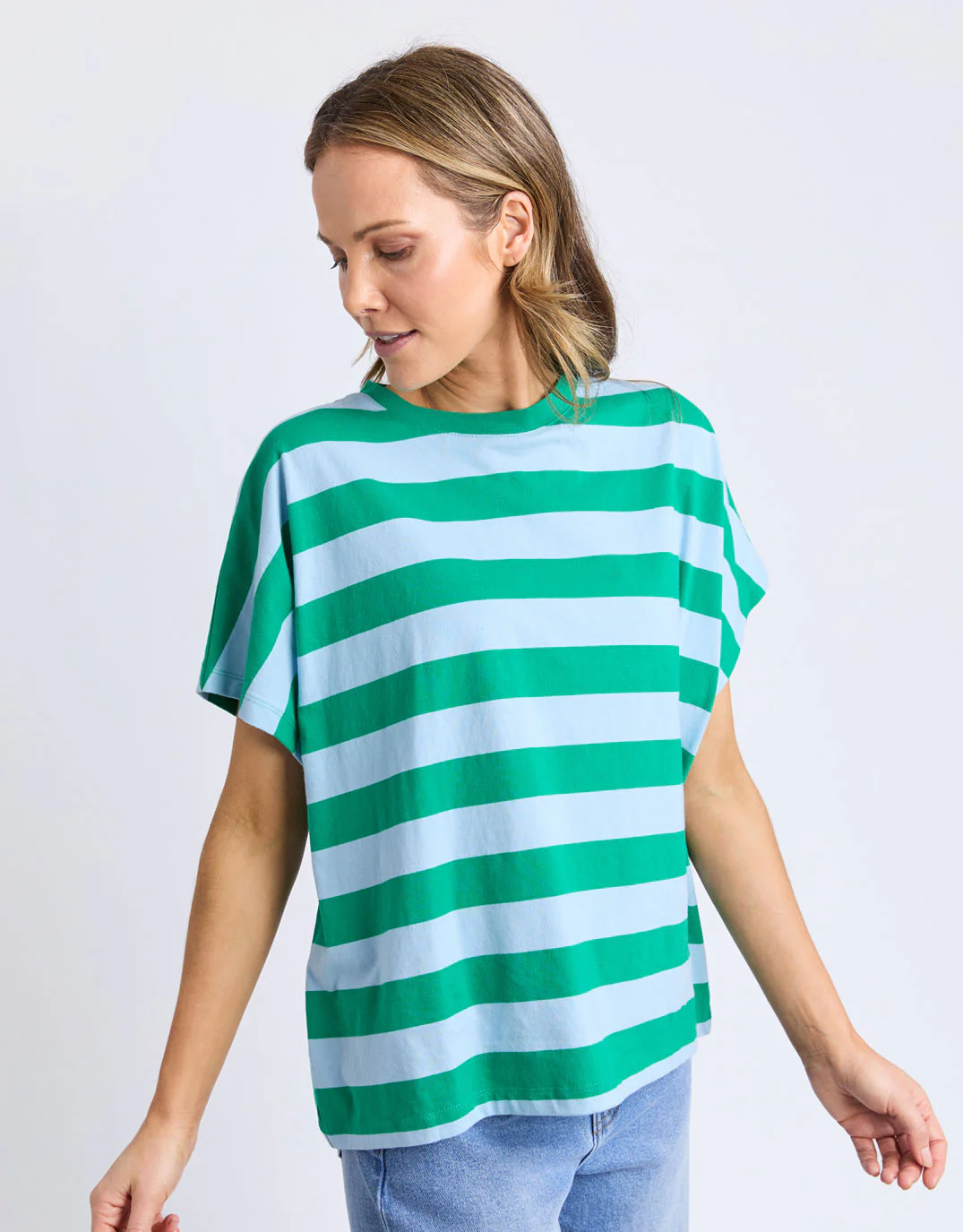 Poet Tee - Green & Blue Stripe - Image 7
