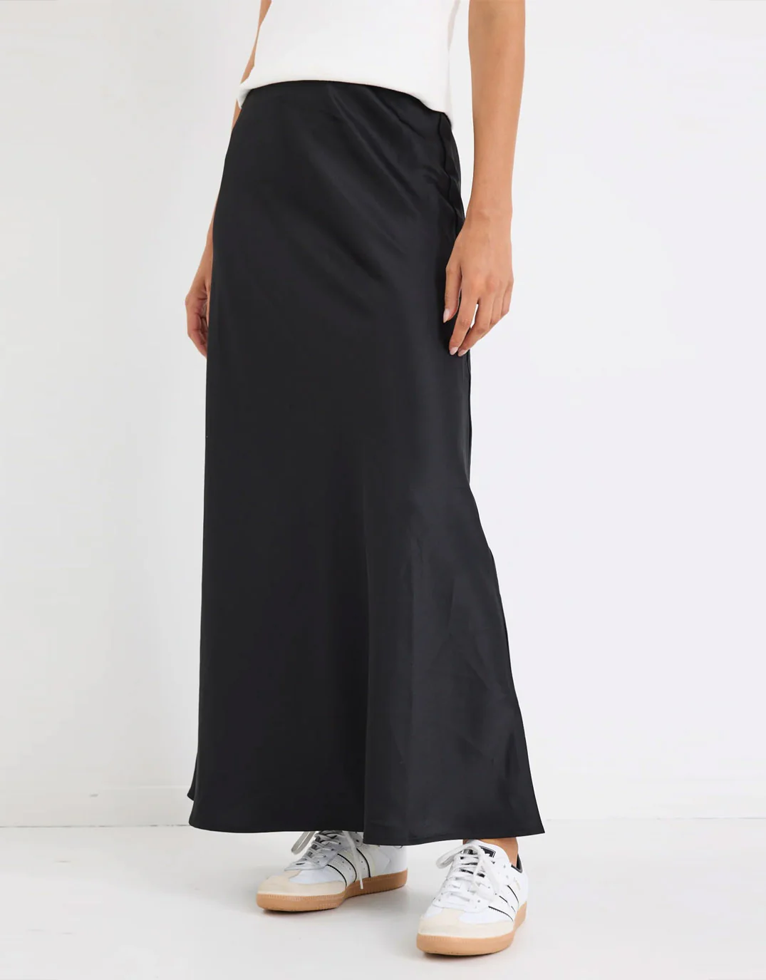 Prodigy Satin Bias Maxi Skirt - Black - Image 3
