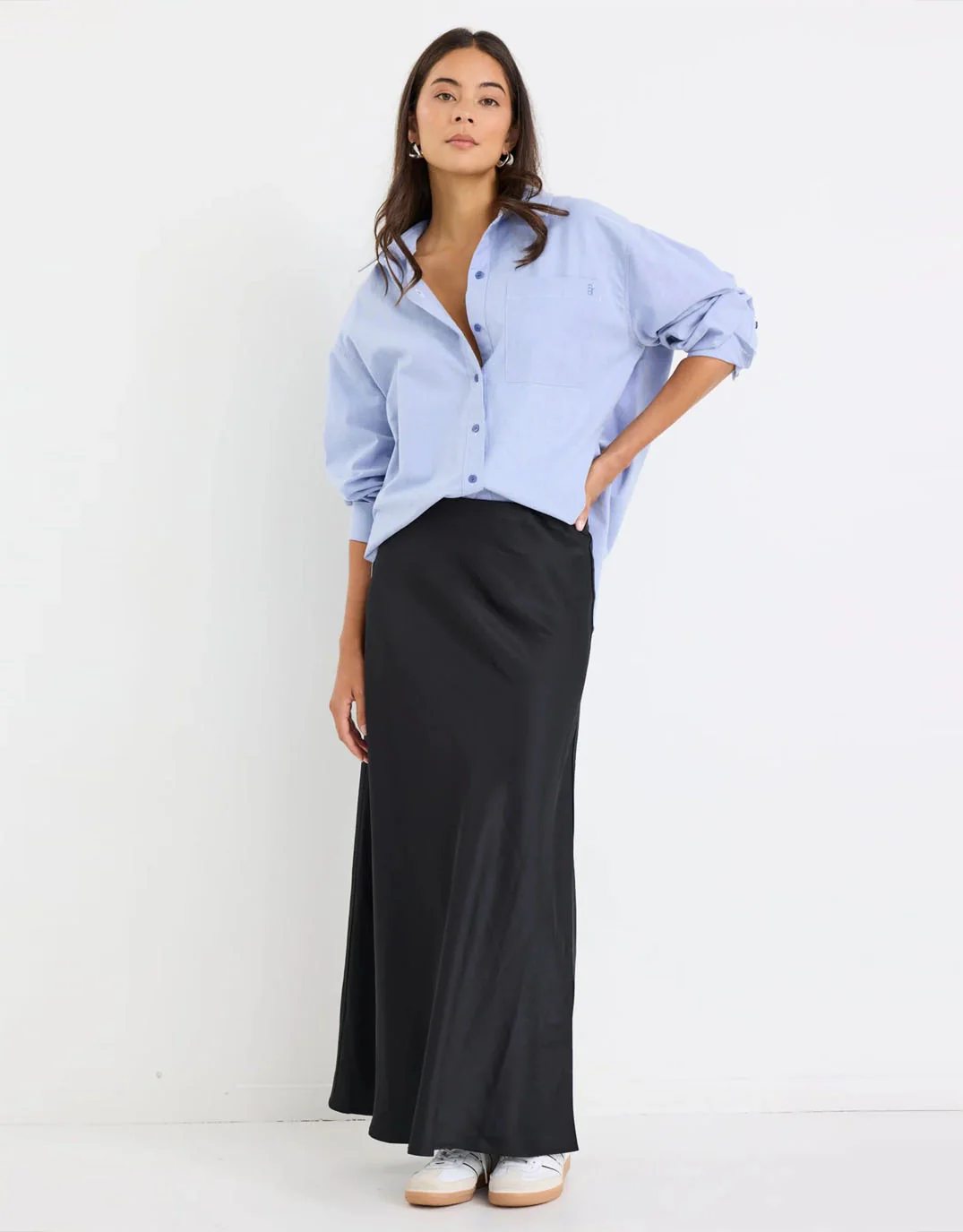 Prodigy Satin Bias Maxi Skirt - Black - Image 5