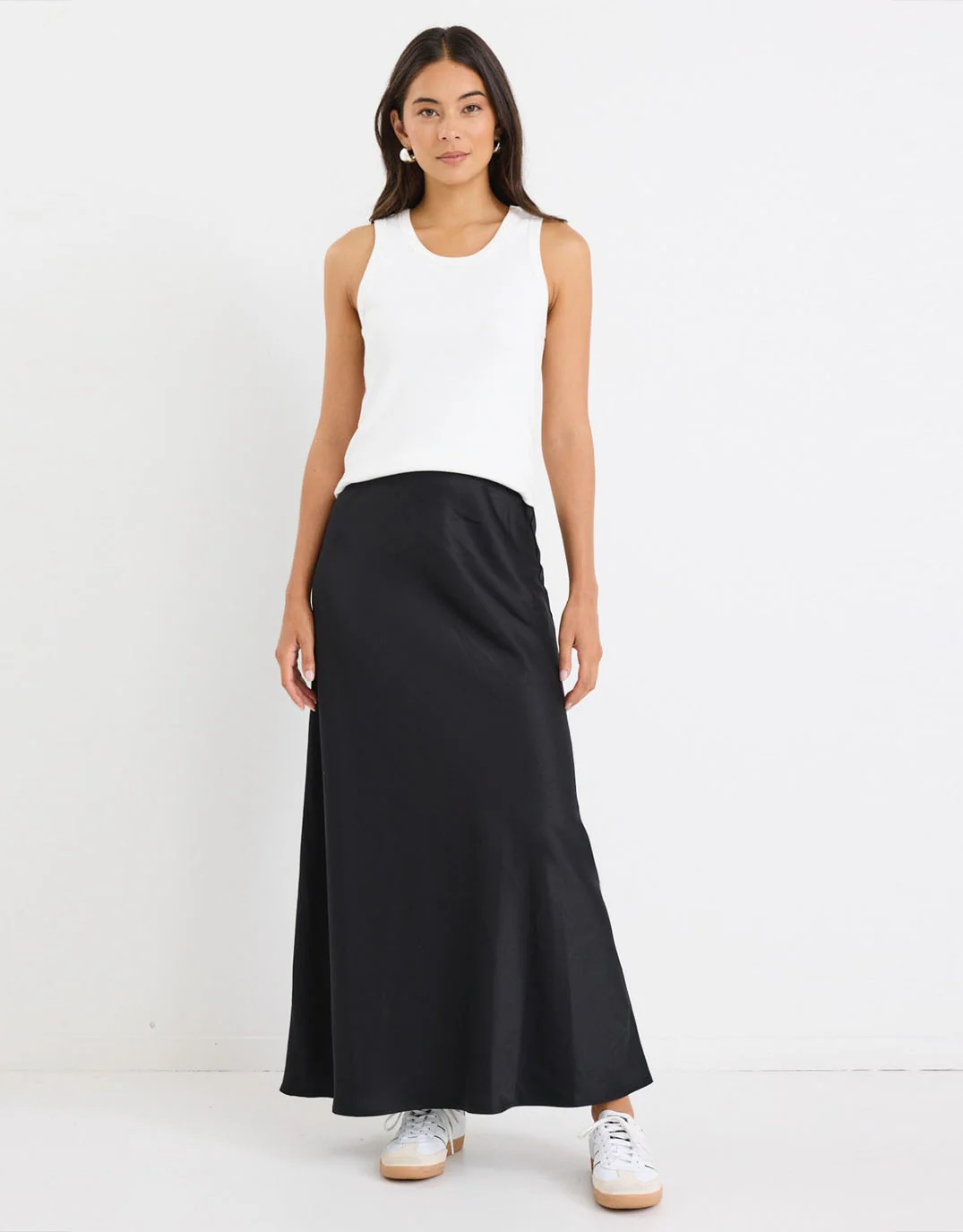 Prodigy Satin Bias Maxi Skirt - Black - Image 6