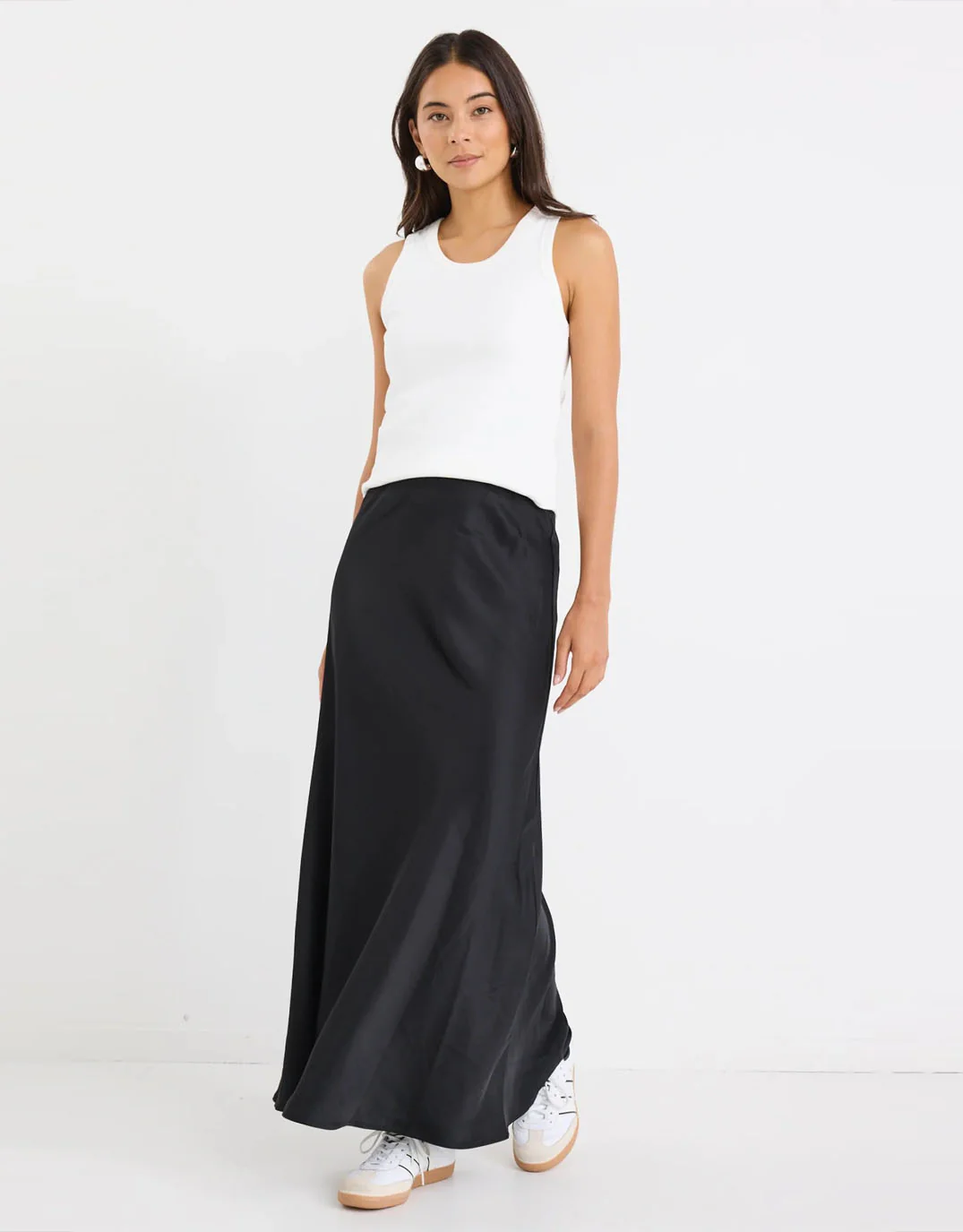 Prodigy Satin Bias Maxi Skirt - Black - Image 7