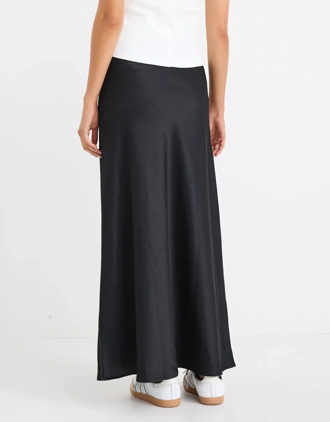 Prodigy Satin Bias Maxi Skirt - Black - Image 8