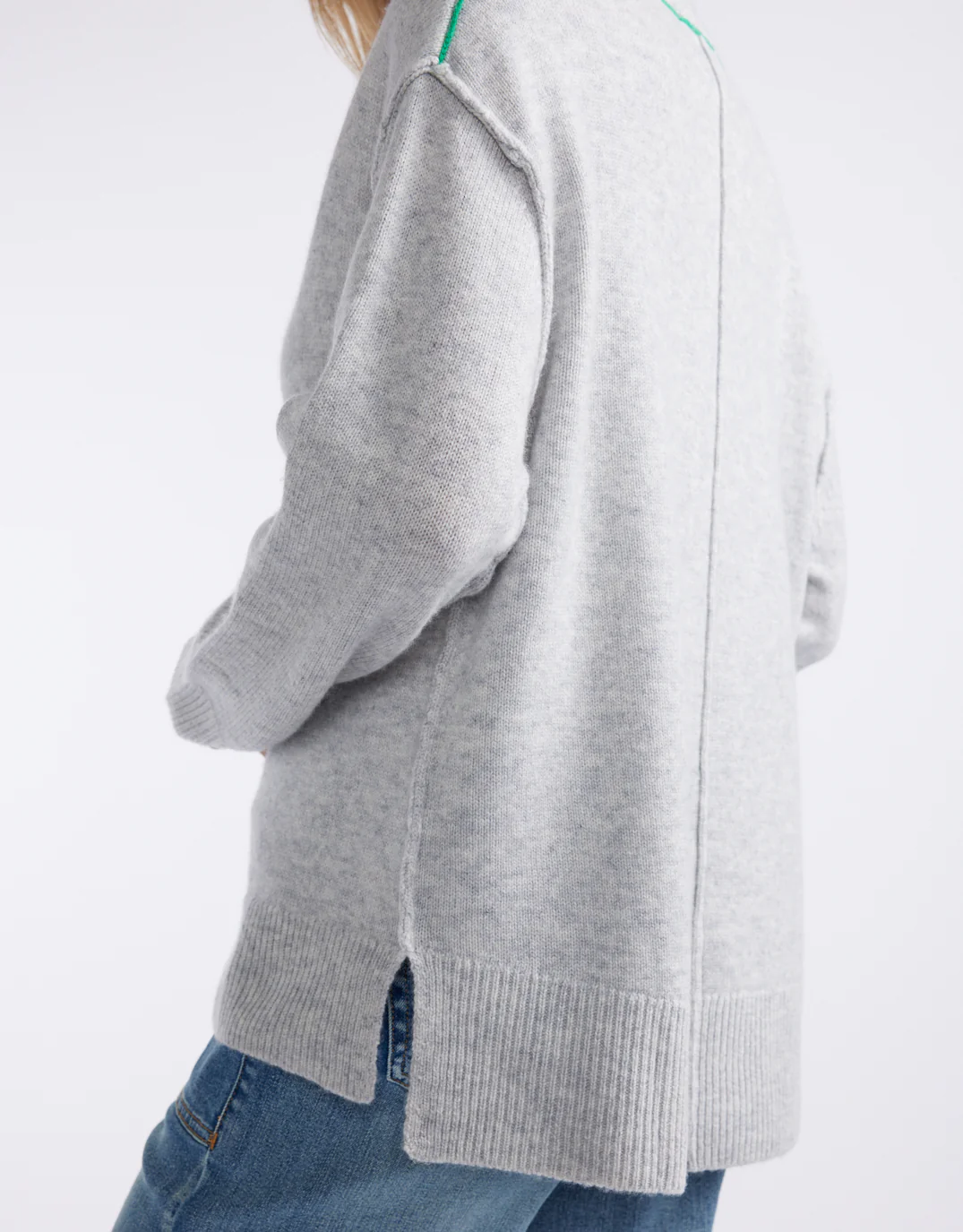 Provence Wool Cashmere Collared Knit - Grey Marle - Image 7