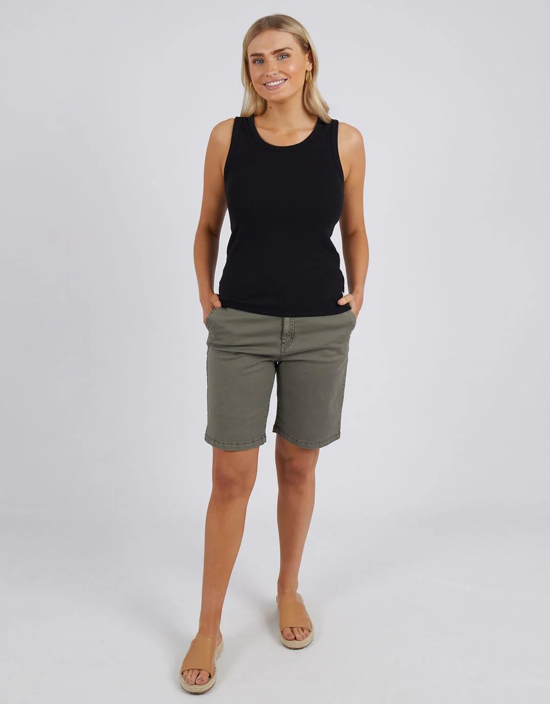 Rib Crew Tank - Black - Image 10