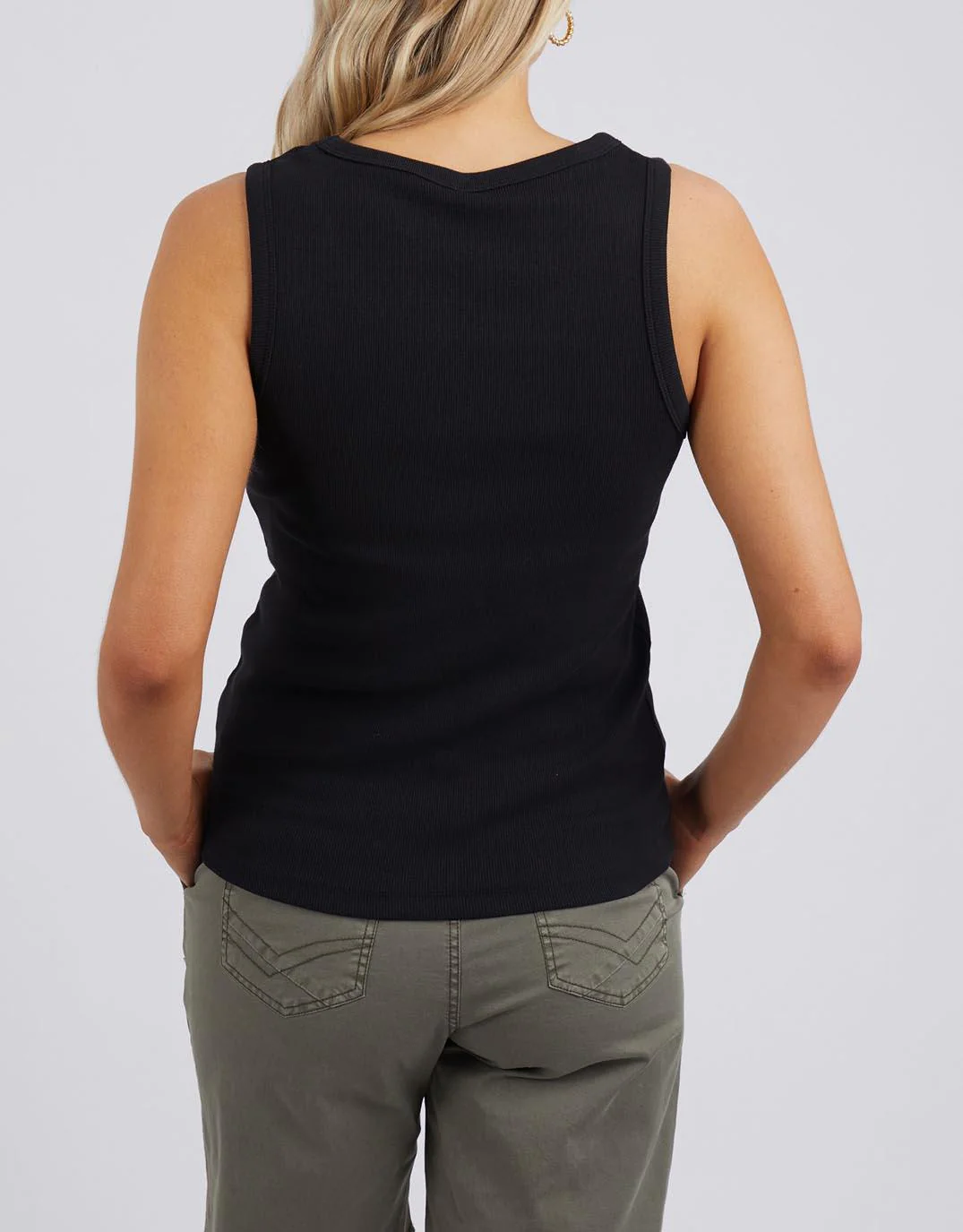 Rib Crew Tank - Black - Image 11