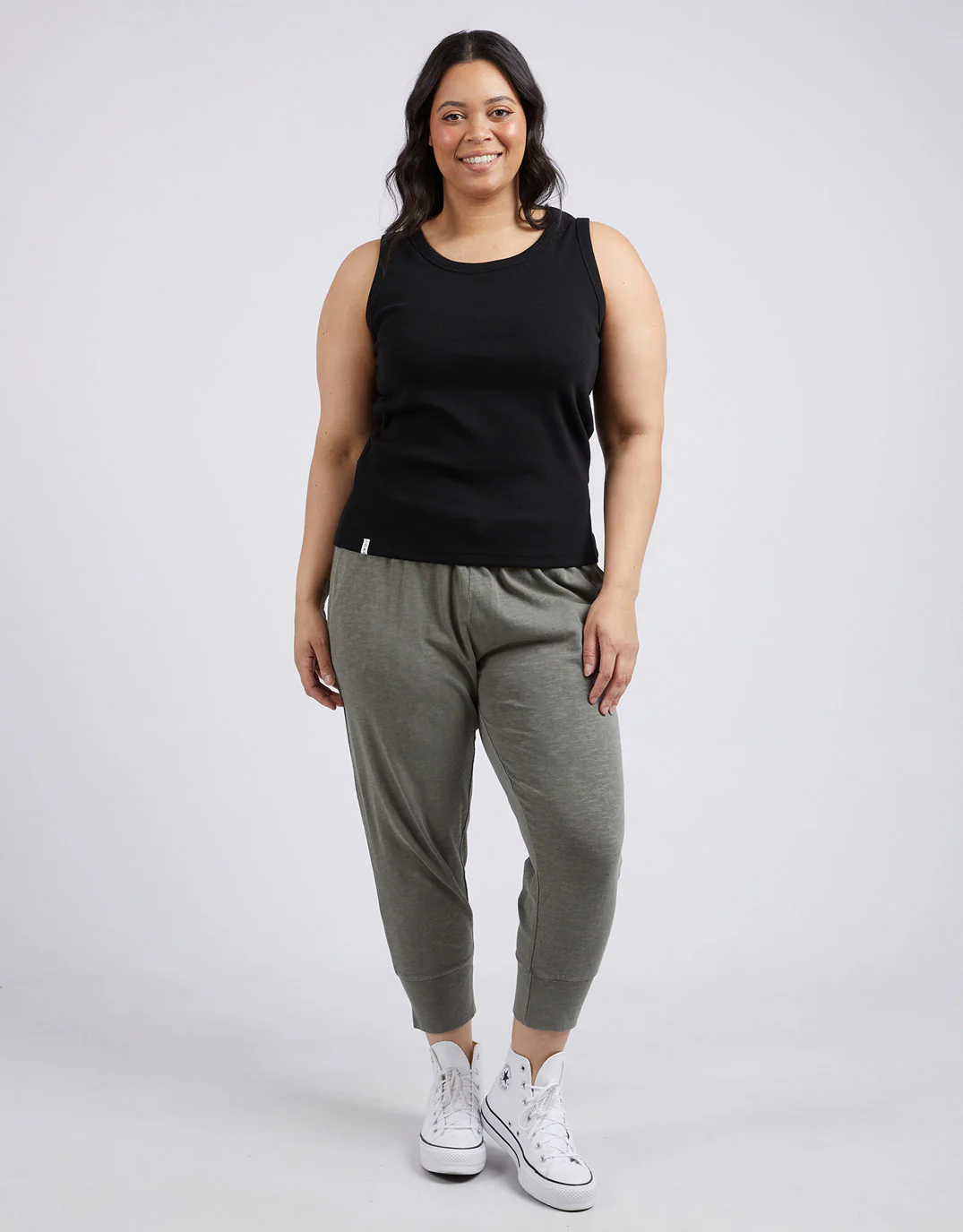 Rib Crew Tank - Black - Image 3