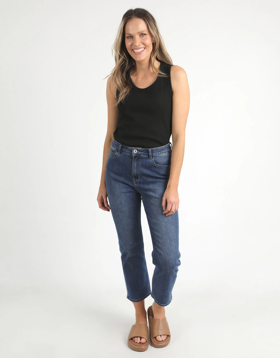 Rib Crew Tank - Black - Image 4