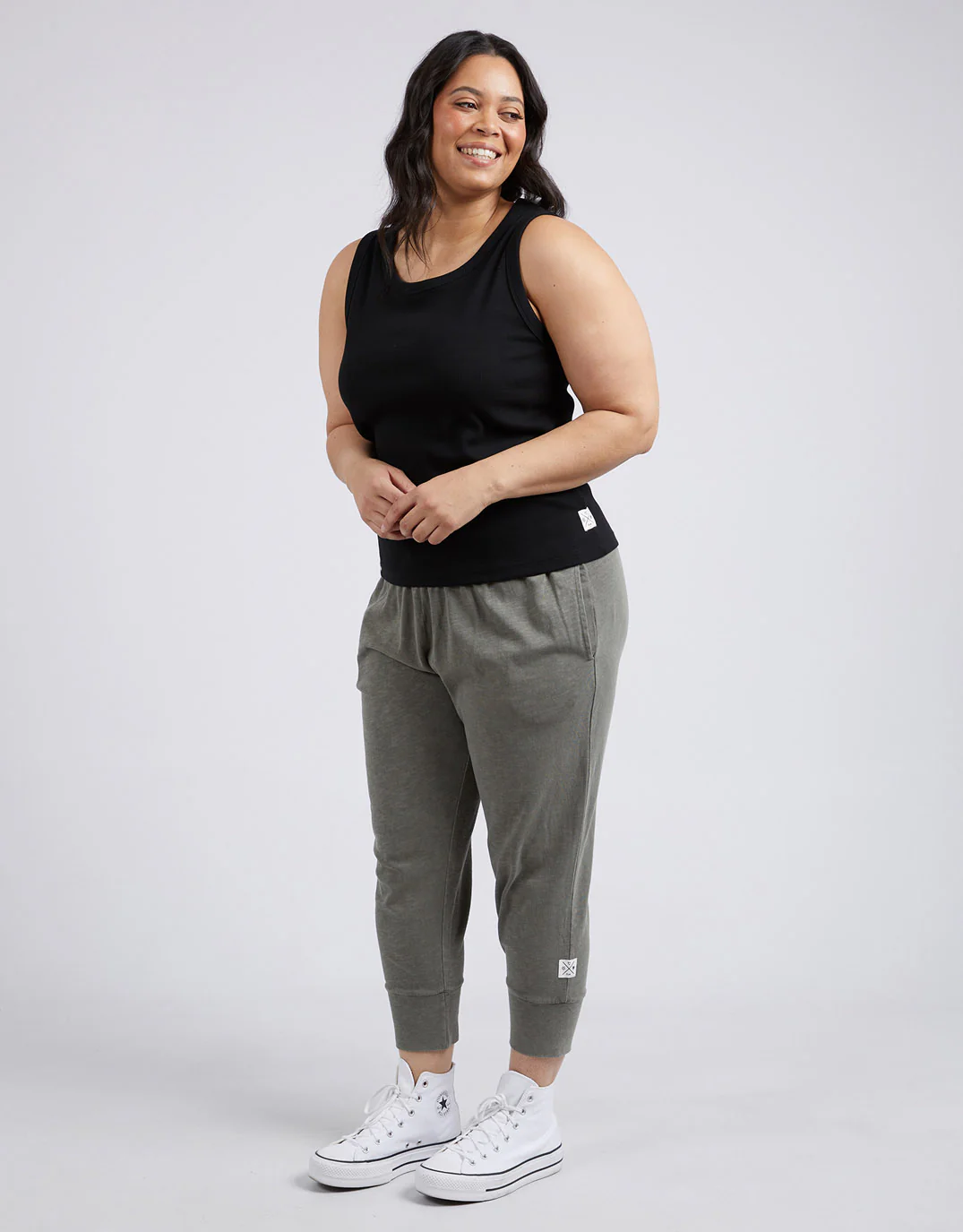 Rib Crew Tank - Black - Image 5