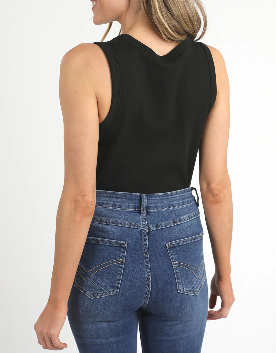 Rib Crew Tank - Black - Image 8