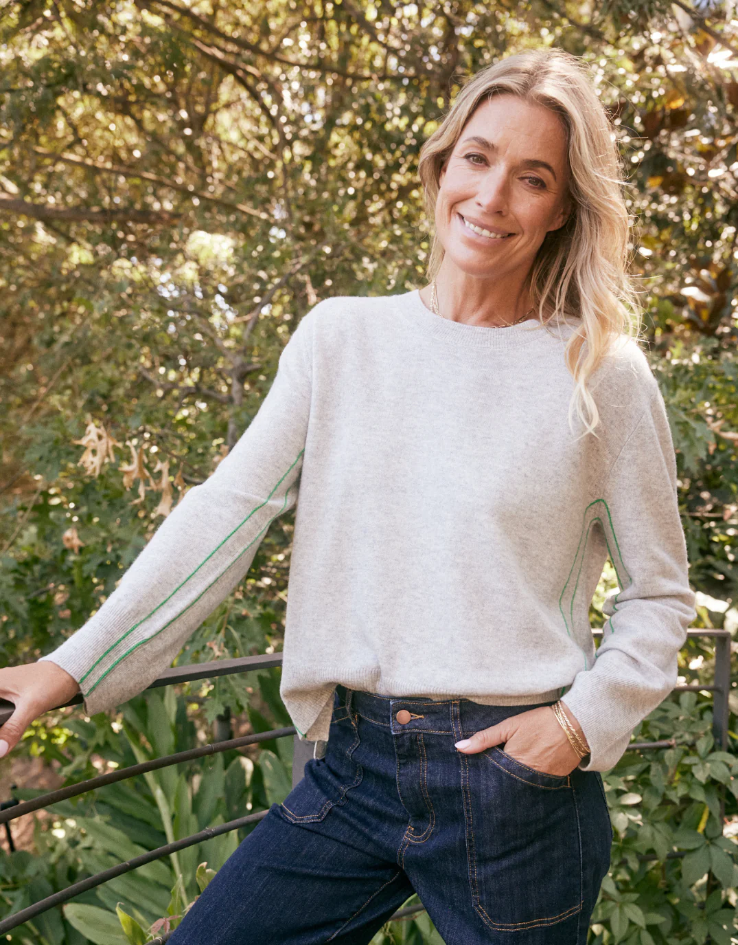 Riviera Wool Cashmere Knit - Grey Marle - Image 2