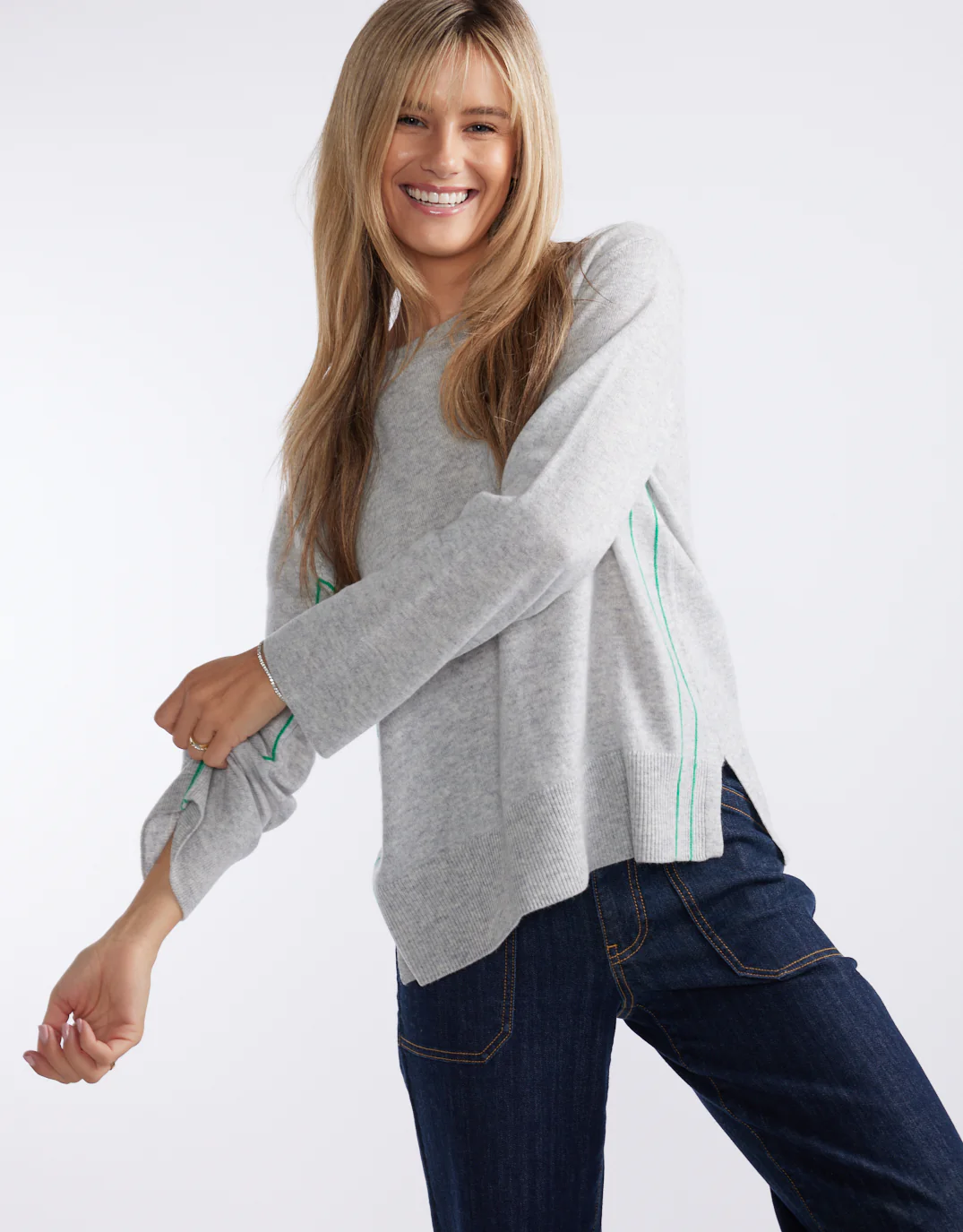 Riviera Wool Cashmere Knit - Grey Marle - Image 7