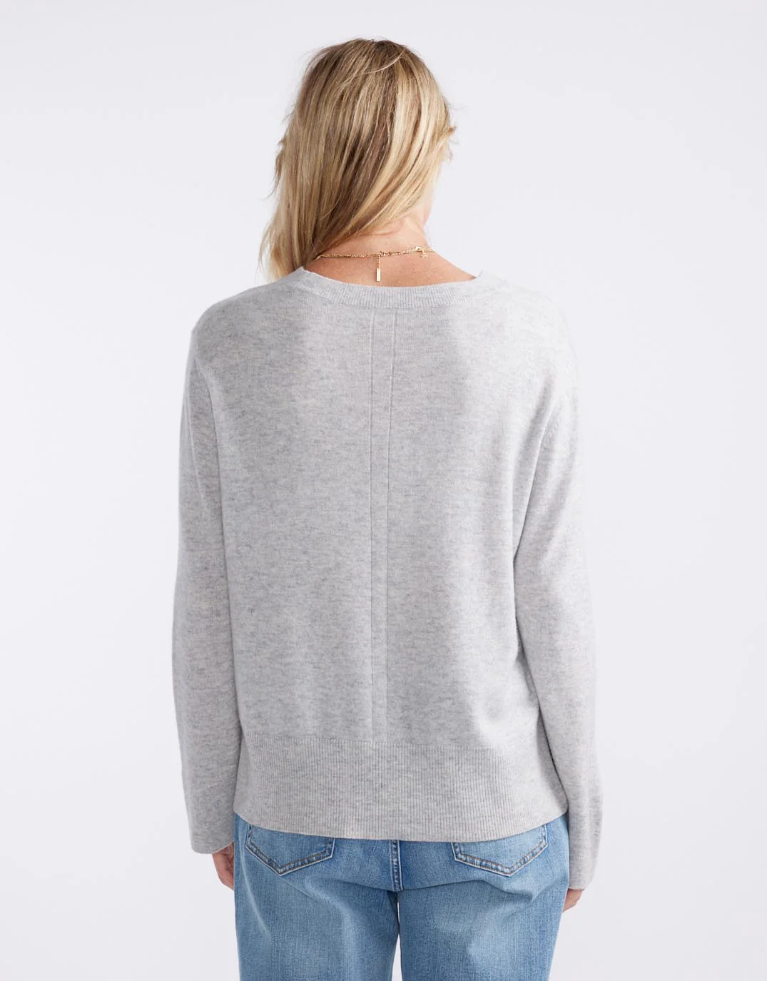 Riviera Wool Cashmere Knit - Grey Marle - Image 9