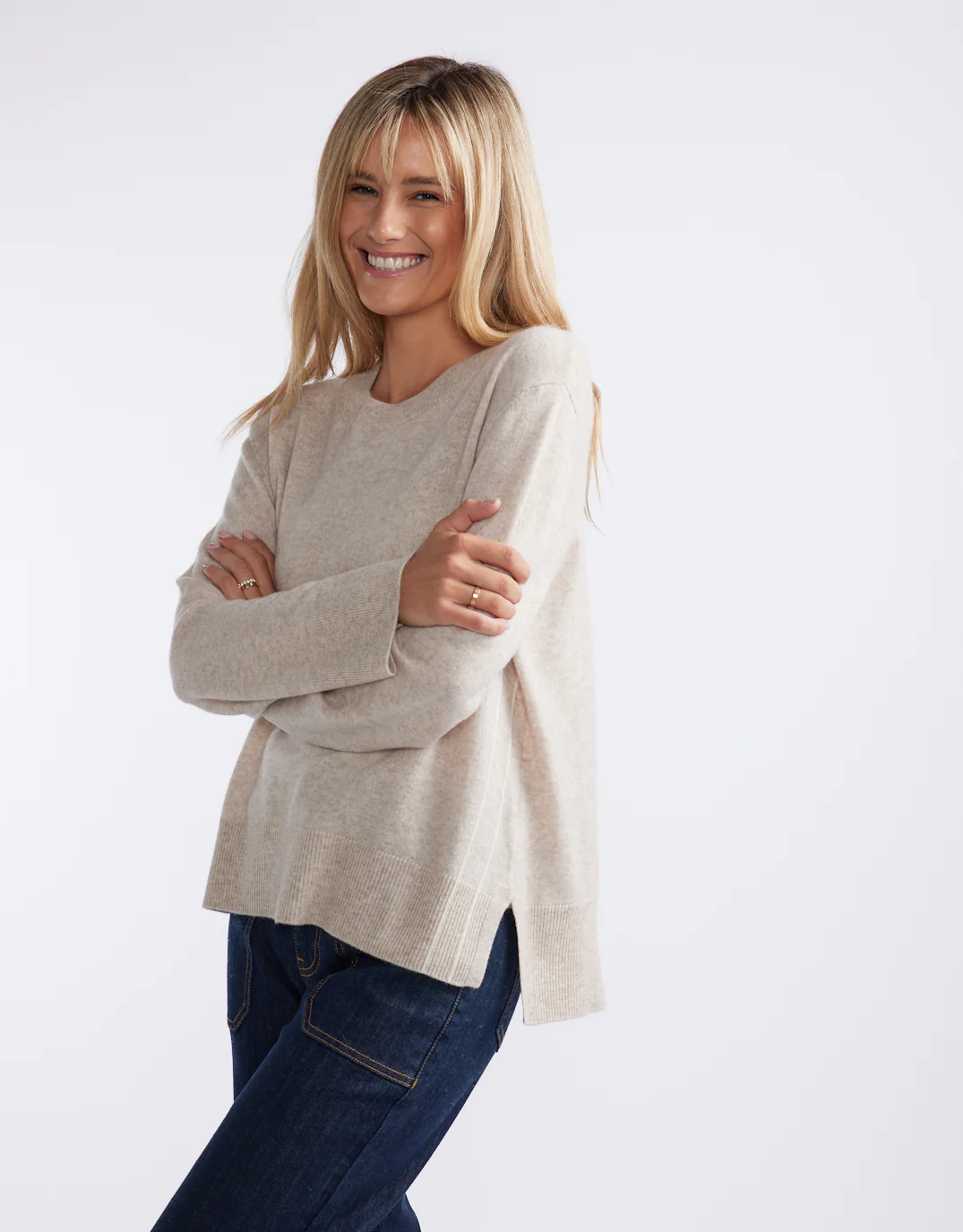 Riviera Wool Cashmere Knit - Oat - Image 3