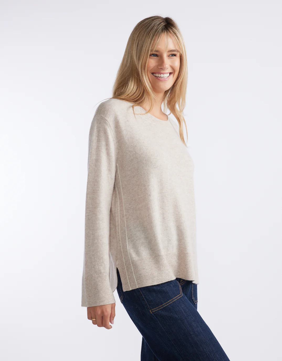 Riviera Wool Cashmere Knit - Oat - Image 4