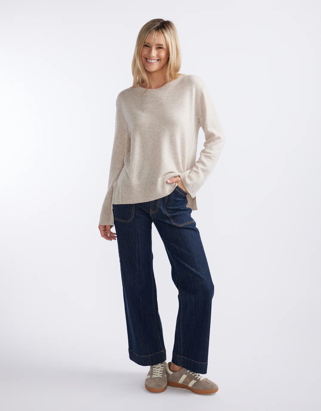 Riviera Wool Cashmere Knit - Oat - Image 5