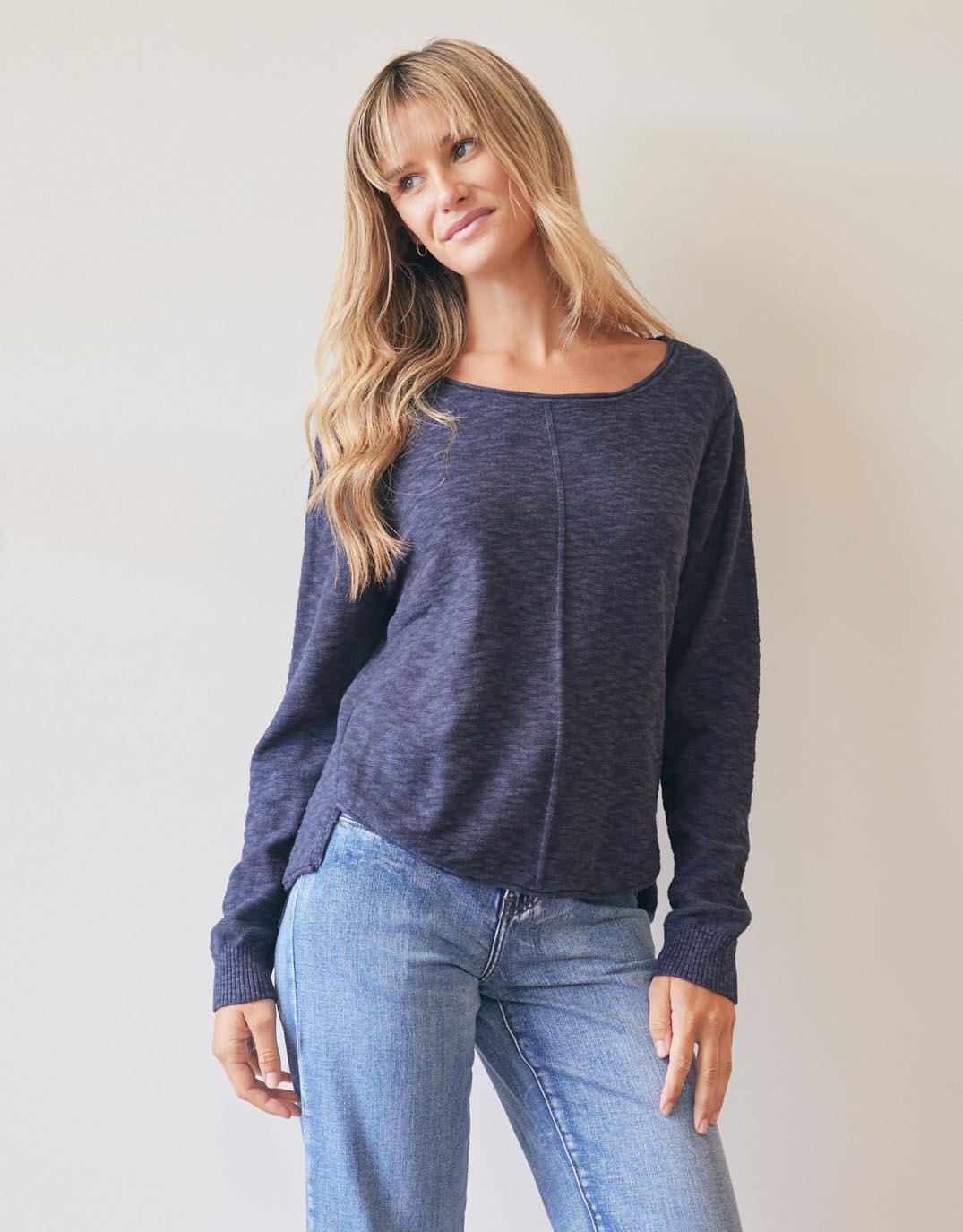 Sacha Cotton Knit - Navy - Image 3