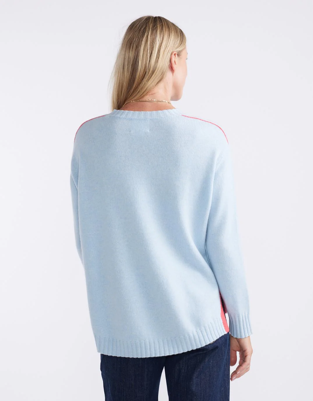 Saint Germain Wool Cashmere Scoop Hem Knit - Ice Blue - Image 10