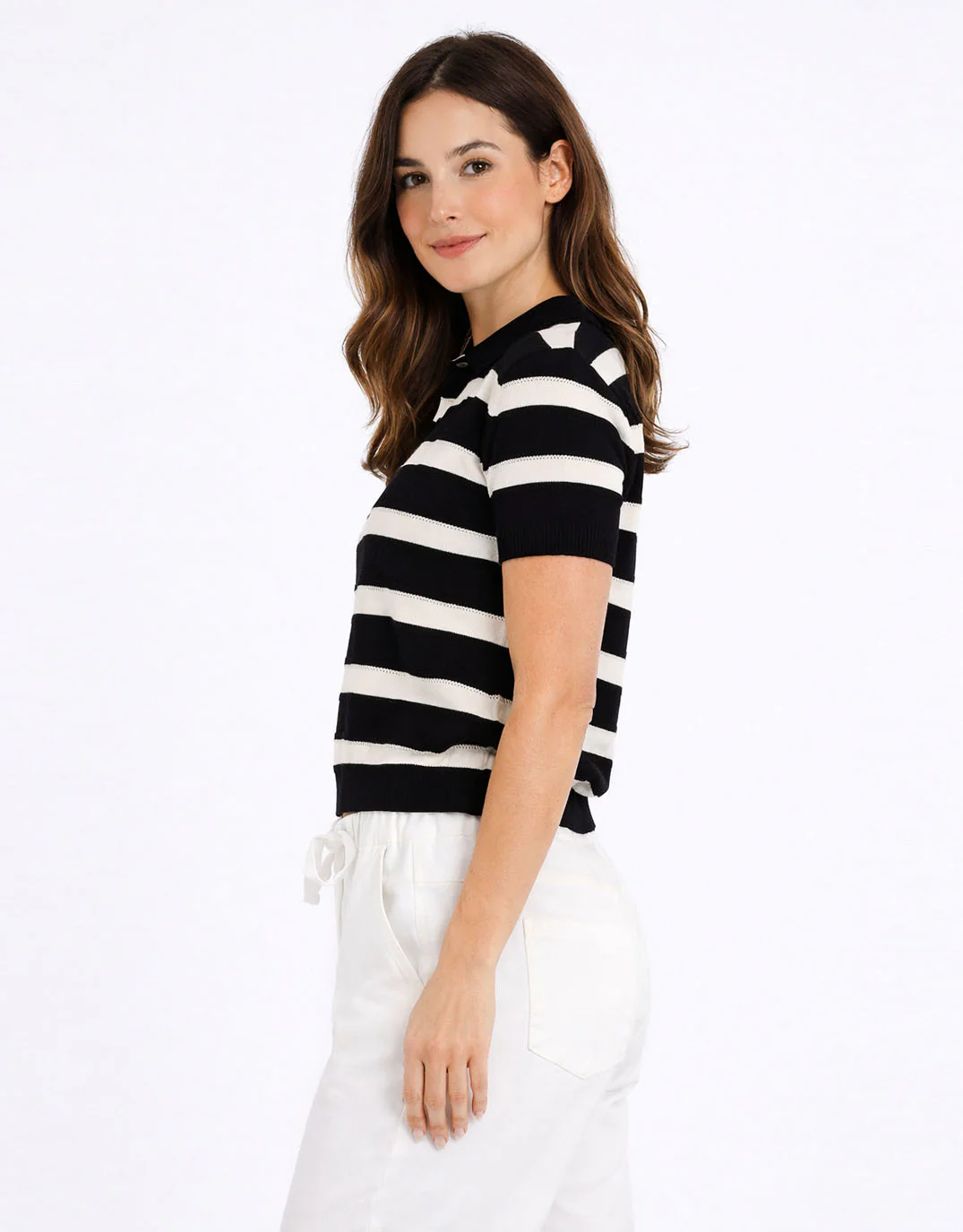 Salford Knit Polo - Cream/Black - Image 3