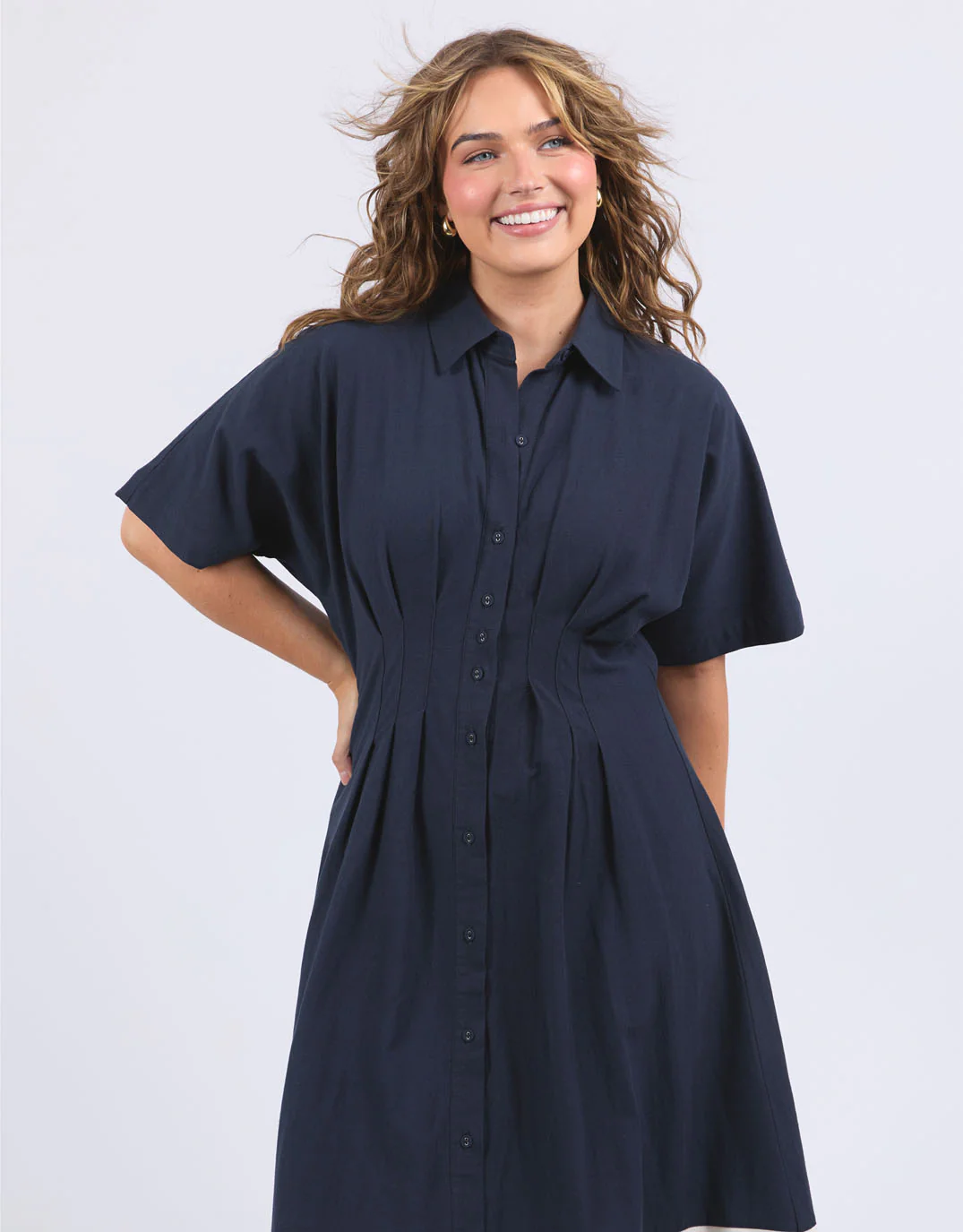 Scarlet Midi Dress - Navy Stripe - Image 5