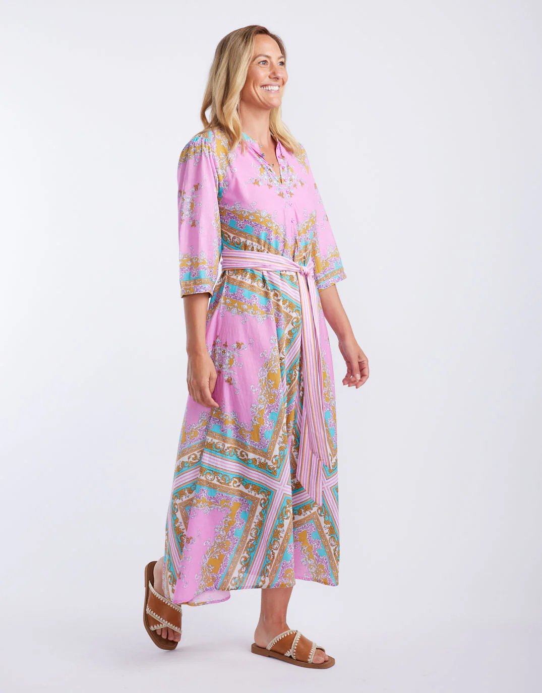 Scarlett Maxi Dress - Aria Pink Blue - Image 3