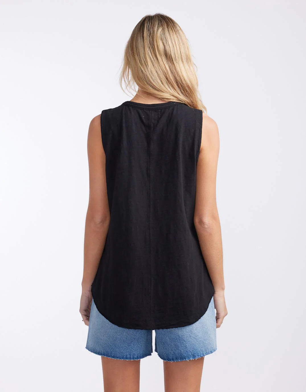 Scoop Hem Tank - Black - Image 6