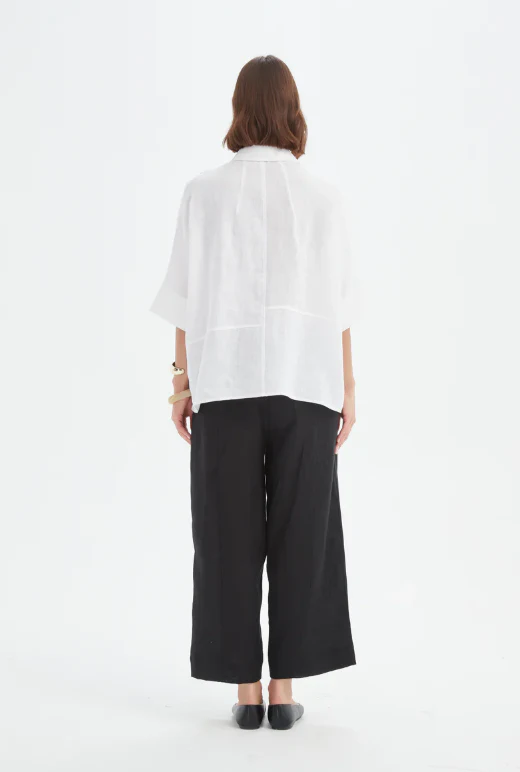 Seam Detail Boxy Shirt - White - Image 4