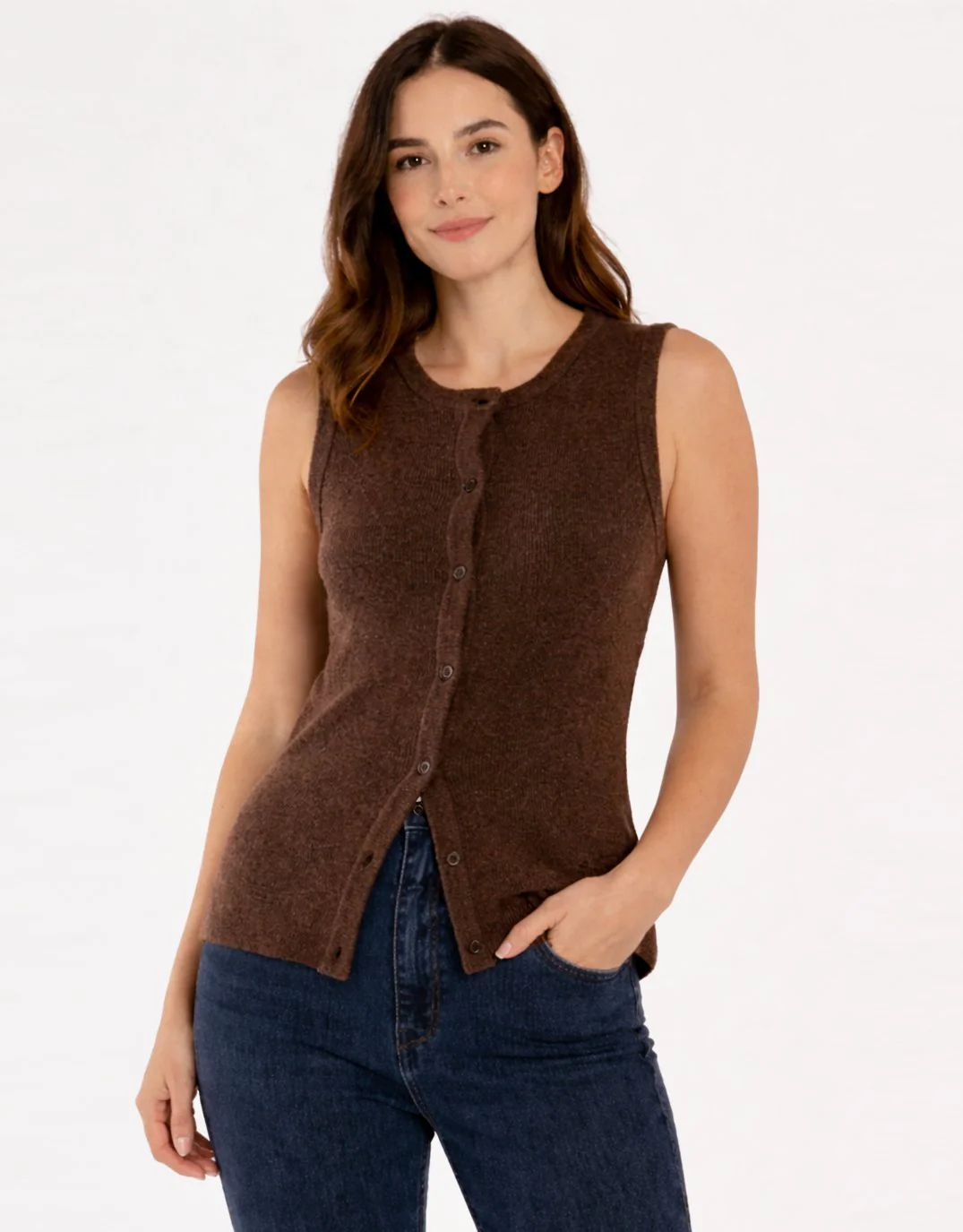 Shona Knit Vest - Espresso Brown - Image 2
