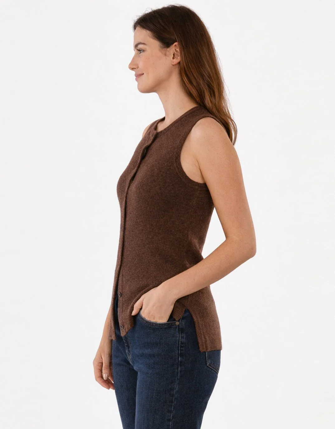 Shona Knit Vest - Espresso Brown - Image 4