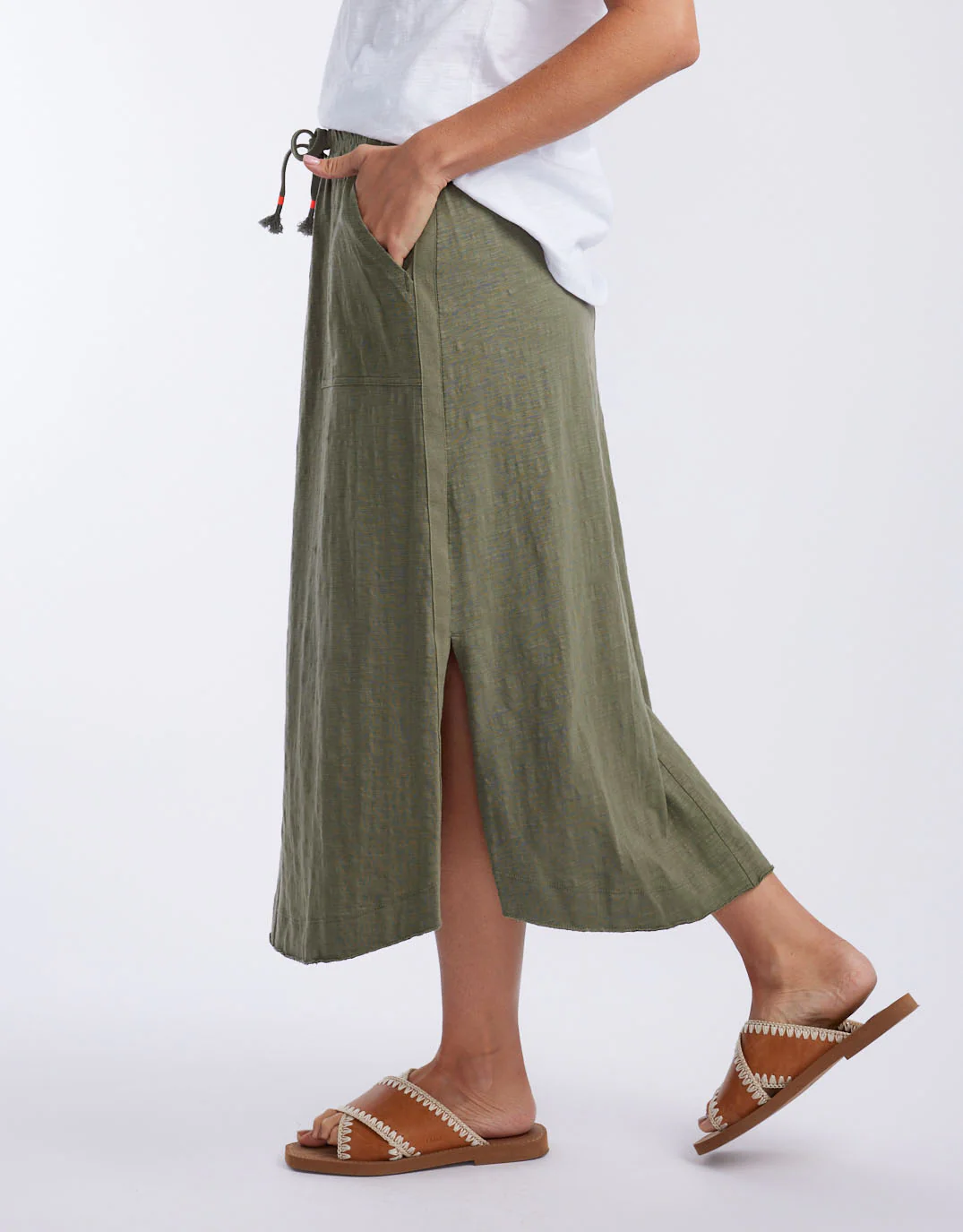 Signature Midi Skirt - Khaki - Image 4