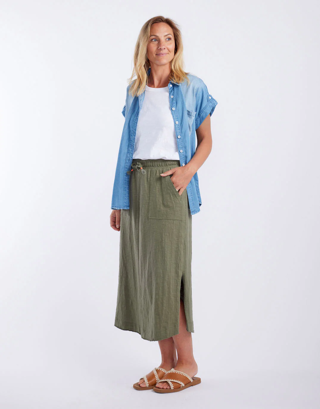 Signature Midi Skirt - Khaki - Image 6