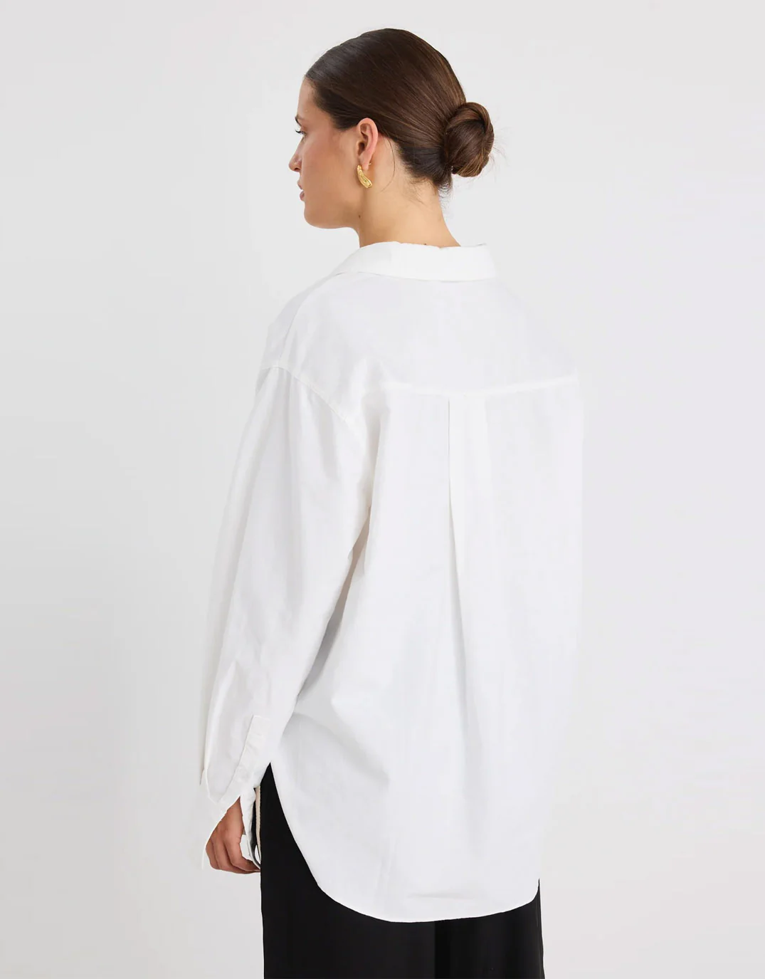 Signature Oxford Oversized Shirt - Ivory - Image 7